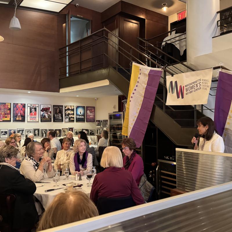 Fredie Kay speaking at restaurant for Suffs Trip