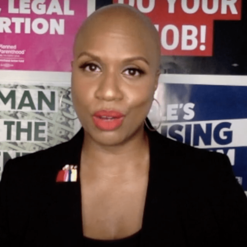 Woman speaking.