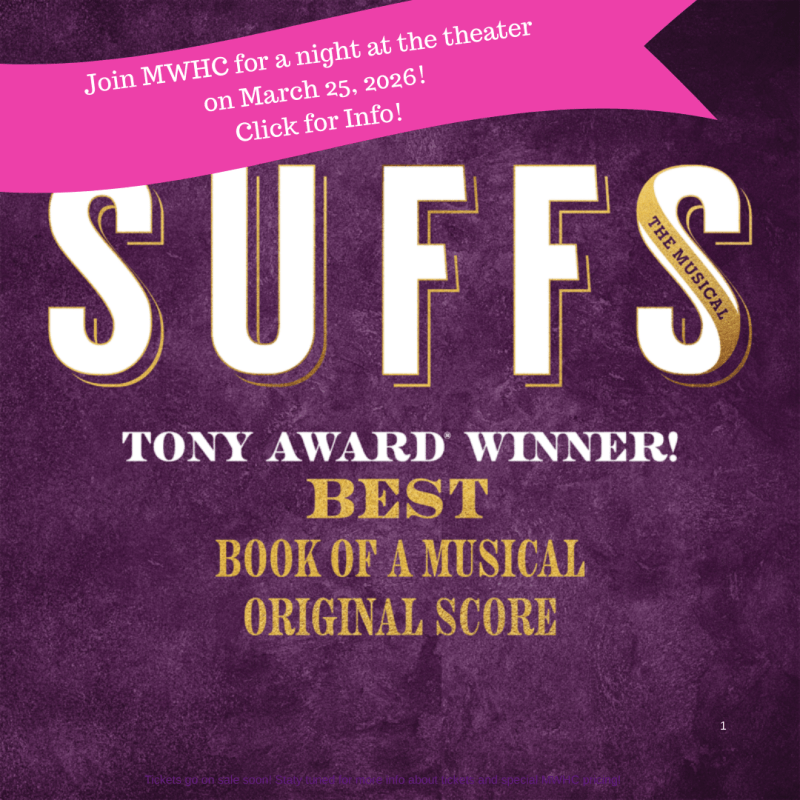 Banner advertising the musical Suffs