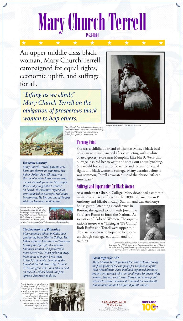 Display Panel featuring suffragist Mary Church Terrell