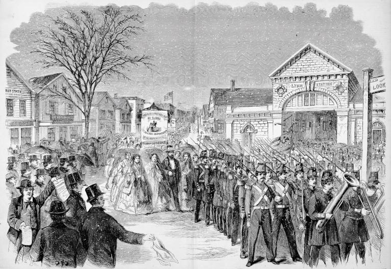 A group of people standing outside