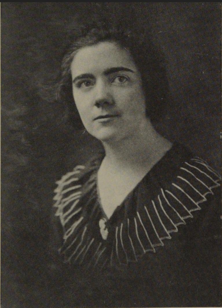 Black and white portrait of woman.