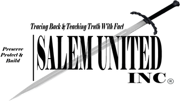 Logo for Salem United, Inc. Black Lettering over a drawing of a sword.